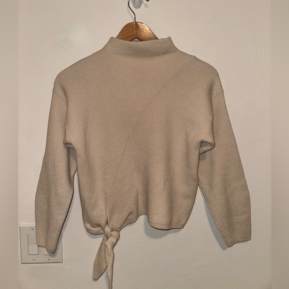 Rebecca Taylor Side Tie Sweater in Cream Sz M - Picture 3 of 8
